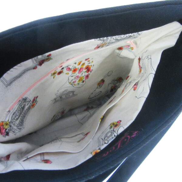 Fourre-tout bandoulière noeud de couleur corail - Sac denim - Image 5