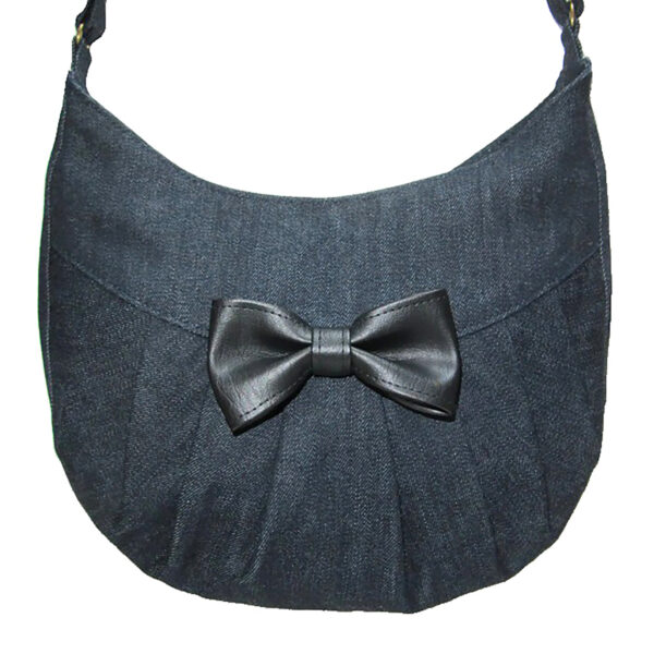 Petit sac bandoulière denim bleu - Avec ou sans noeud - Image 2