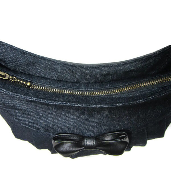 Petit sac bandoulière denim bleu - Avec ou sans noeud - Image 8
