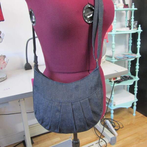 Petit sac bandoulière denim bleu - Avec ou sans noeud - Image 3