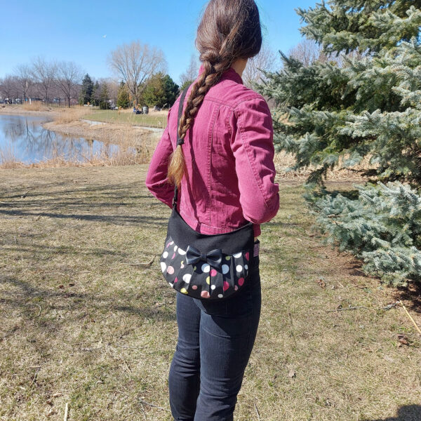 Petit sac d'été bandoulière pois multicolores avec ou sans noeud - Image 2