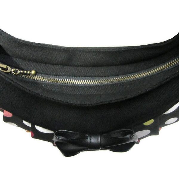 Petit sac d'été bandoulière pois multicolores avec ou sans noeud - Image 7