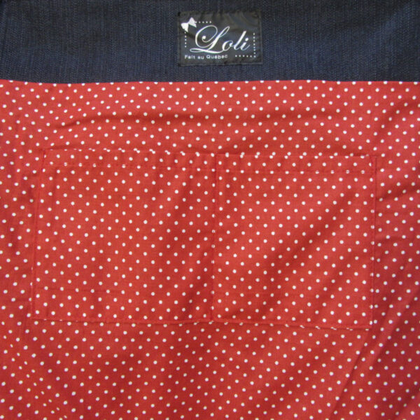Fourre-tout denim bleu - noeud en cuirette noir - Avec ou sans rivet - Image 6