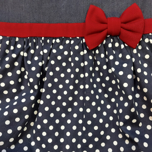 Fourre-tout bandoulière pois - Sac marine noeud rouge - Image 7