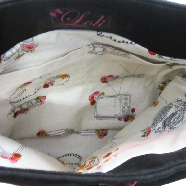 Fourre-tout à pois - Sac bandoulière noeud rose foncée - Image 4