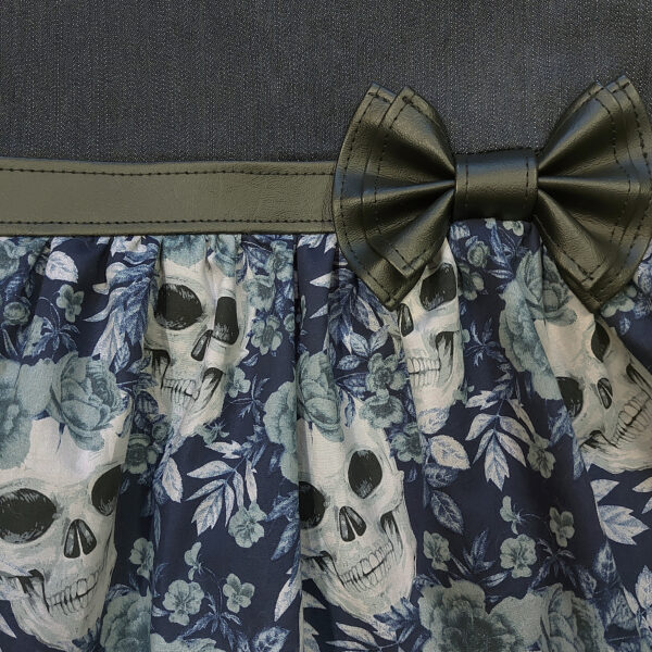 Sac tête de mort bleu - Fourre-tout bandoulière en denim - Image 7