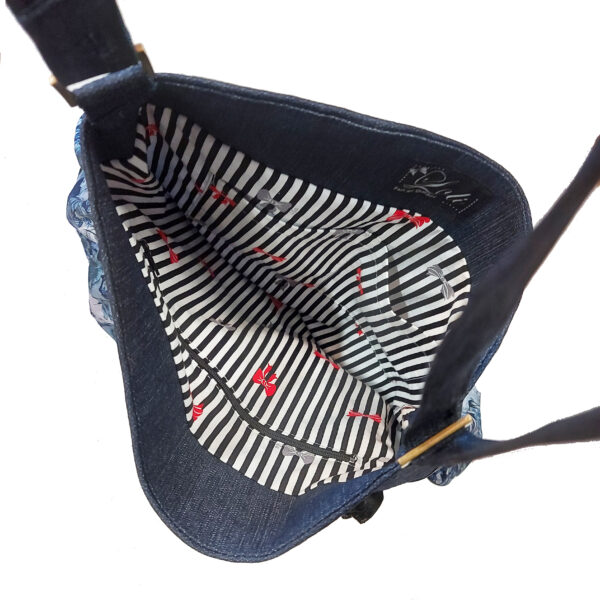 Sac tête de mort bleu - Fourre-tout bandoulière en denim - Image 12