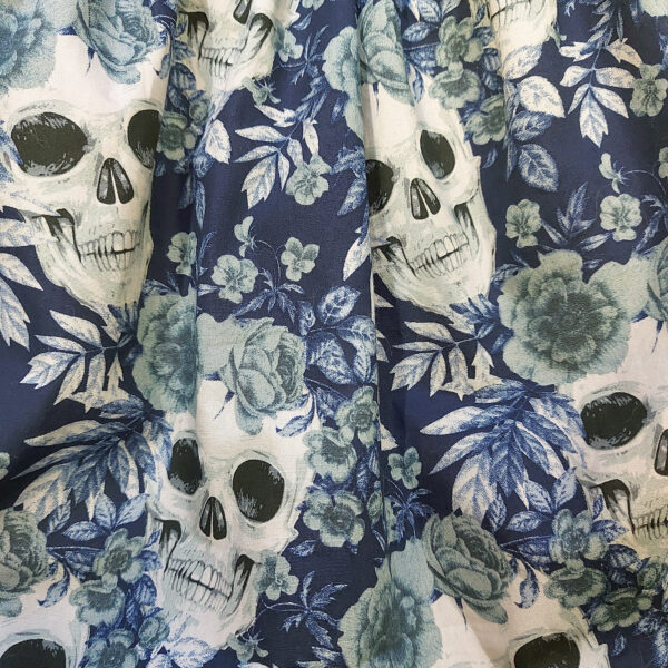 Sac tête de mort bleu - Fourre-tout bandoulière en denim - Image 8