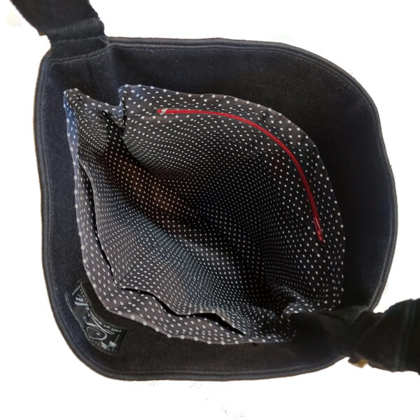 Fourre-tout bandoulière noir et rouge - Sac à main tête de mort - Image 9