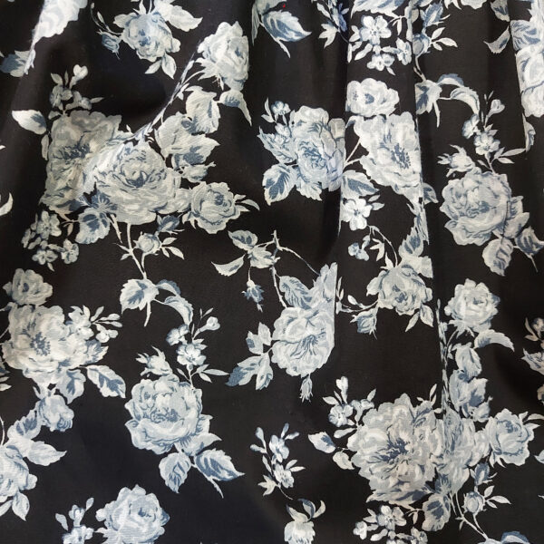 Sac noir et gris - Fourre-tout bandoulière fleuris boucle en cuirette - Image 6
