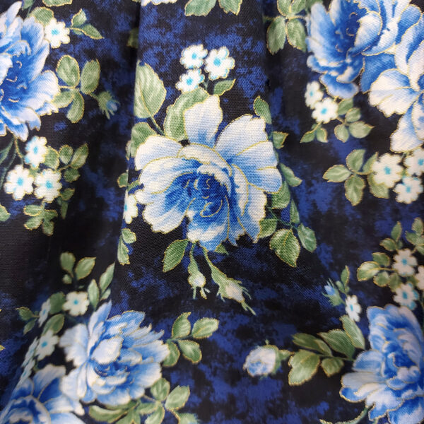 Fourre-tout bandoulière en denim bleu - Sac fleurs bleu, vert, blanc - Image 5
