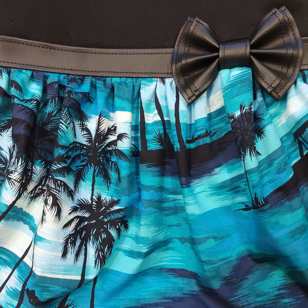 Fourre-tout noir palmiers et plage turquoise - Sac bandoulière d'été - Image 4