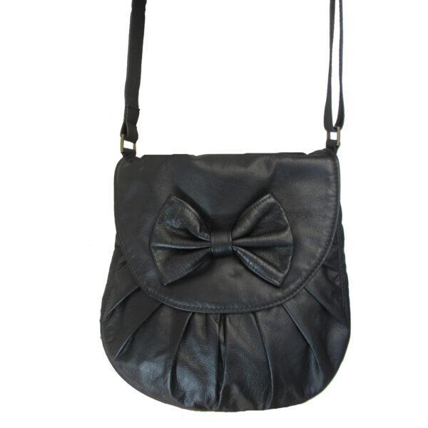 Sac bandoulière cuir noir ou rouge - Avec ou sans noeud - Image 6