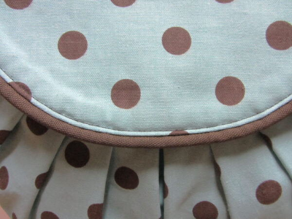 Sac bandoulière ajustable - Aqua et pois marron - Image 3