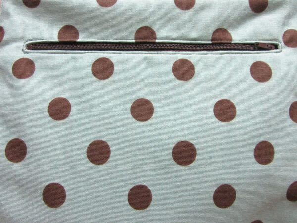 Sac bandoulière ajustable - Aqua et pois marron - Image 5