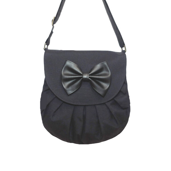Sacoche bandoulière noir - Sac imperméable avec ou sans noeud - Image 2