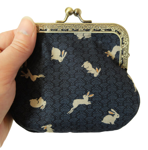 Porte-monnaie vintage bleu - Mini pochette lapin - Image 3