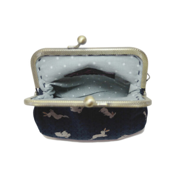 Porte-monnaie vintage bleu - Mini pochette lapin - Image 4