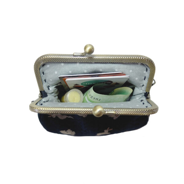 Porte-monnaie vintage bleu - Mini pochette lapin - Image 5