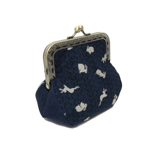 Porte-monnaie vintage bleu - Mini pochette lapin - Image 2