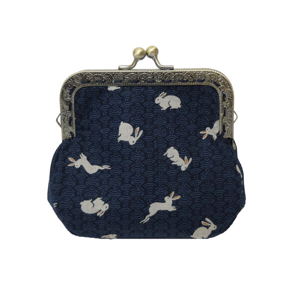 Porte-monnaie vintage bleu - Mini pochette lapin