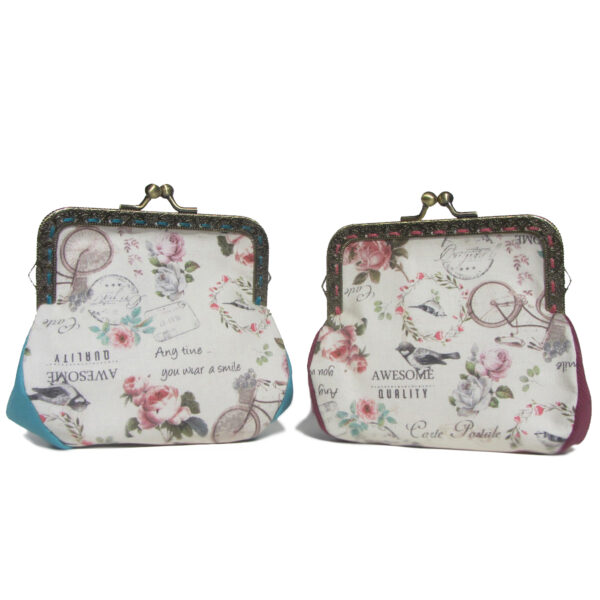 Porte-monnaie vintage fermoir en métal - Coton francais rétro - Image 6