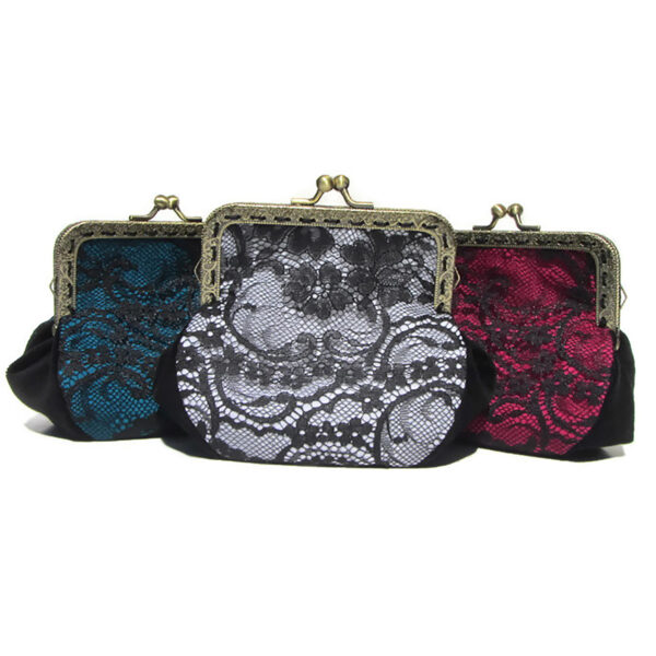 Mini sac à main dentelle noir - Porte-monnaies couleurs variées