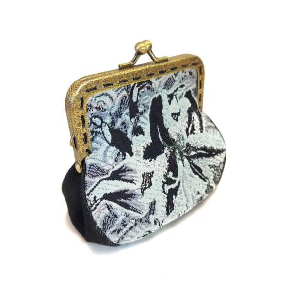 Porte-monnaie vintage en jacquard - Fermoir métal bronze - Image 3