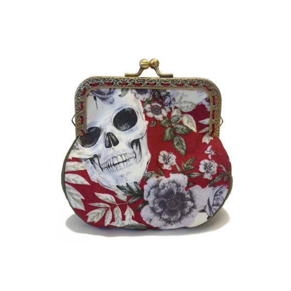 Porte-monnaie tête de mort et fleurs - Trois couleurs disponibles - Image 13