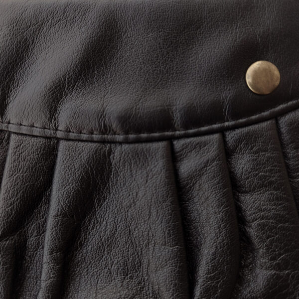 Pochette en cuir noir ou gris - Sac à main de soirée avec poignée - Image 5