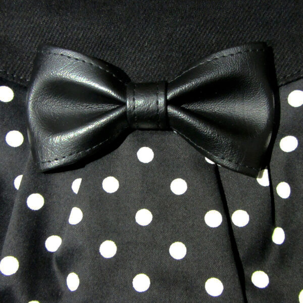 Mini sac bandoulière noir à pois blanc - Sac de taille ajustable - Image 5