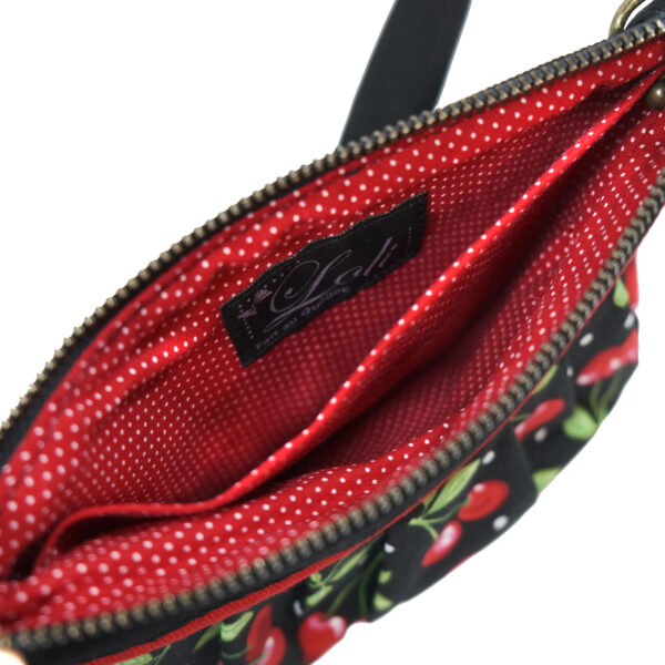 Sac de taille motif cerise et pois - Sac à main bandoulière ajustable - Image 5