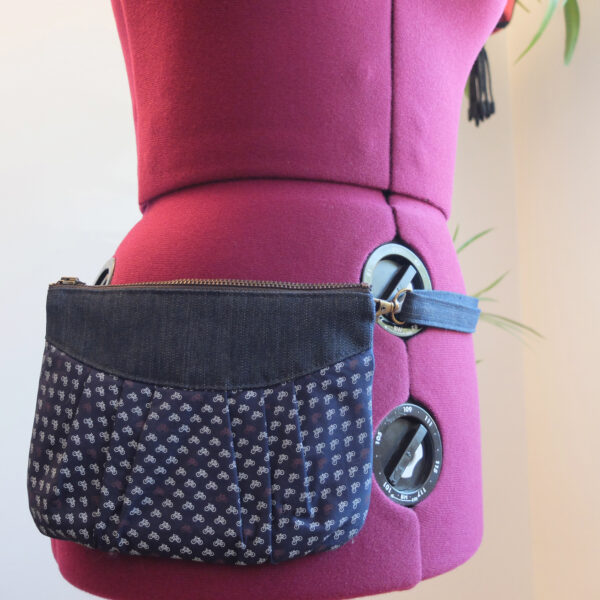 Sac de taille en denim - Sac bandoulière ajustable motif vélo - Image 2