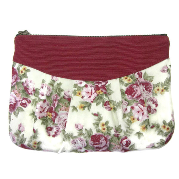 Petit sac bandoulière rouge - Sac de taille ajustable fleuris - Image 4