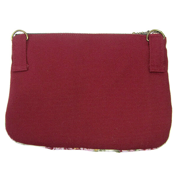 Petit sac bandoulière rouge - Sac de taille ajustable fleuris - Image 7