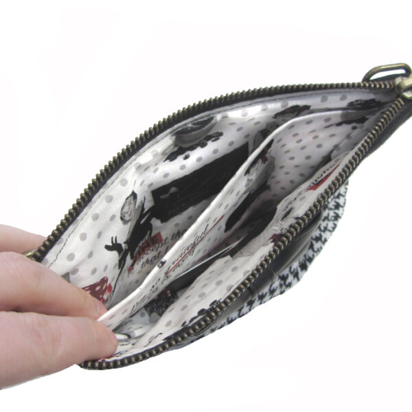 Petit sac pied de poule - Sac de taille noir avec ou sans noeud - Image 9