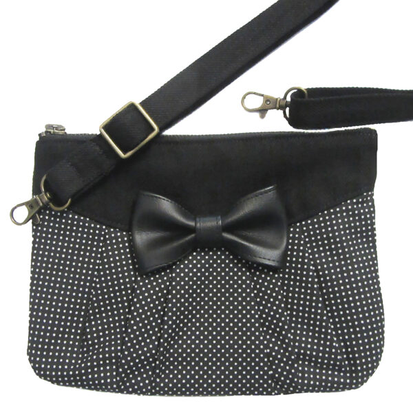 Sac de taille pois noir et blanc avec ou sans noeud - Image 4