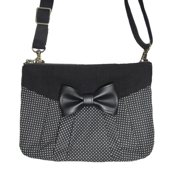 Sac de taille pois noir et blanc avec ou sans noeud