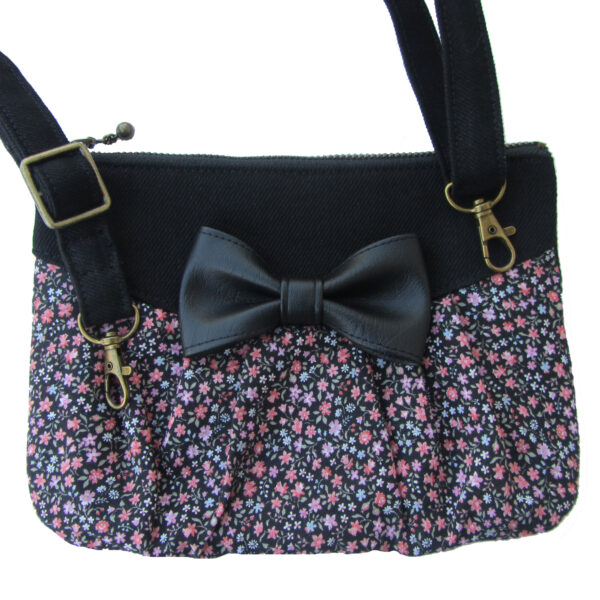 Petit sac fleuris retro - Avec ou sans noeud en cuirette - Image 5