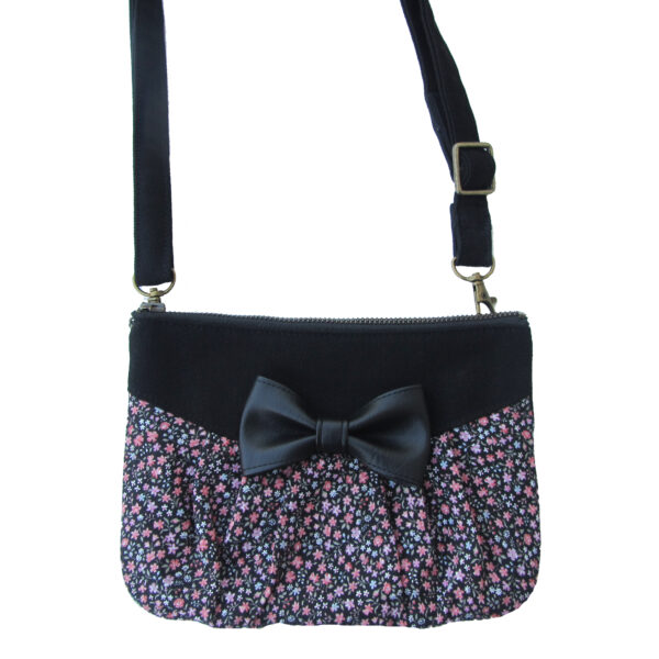 Petit sac fleuris retro - Avec ou sans noeud en cuirette - Image 3