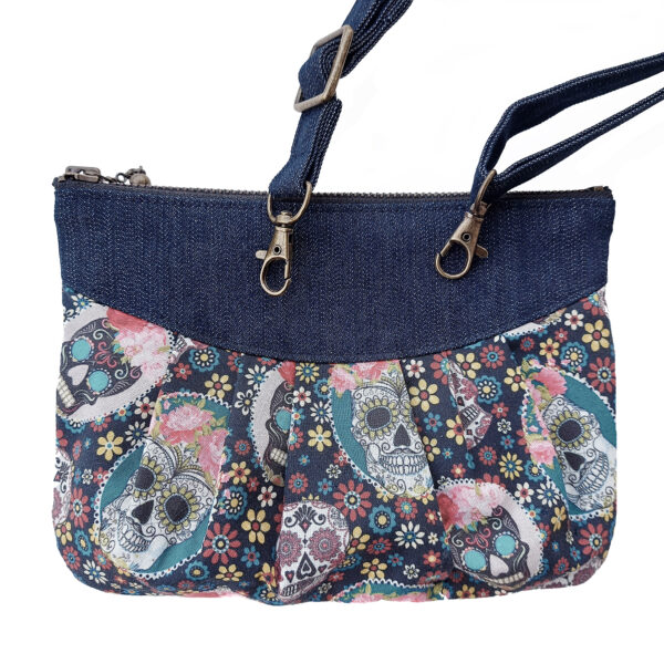 Sac de taille La muerte en denim - Sac à main ganse ajustable - Image 3