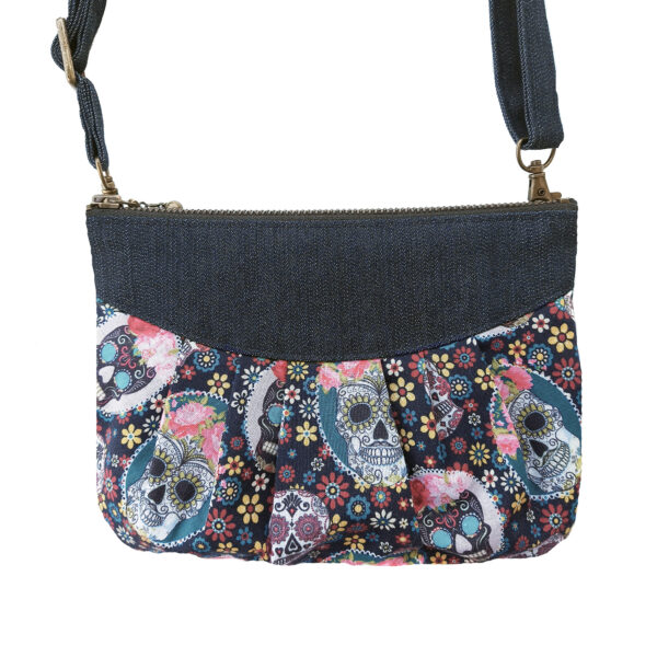 Sac de taille La muerte en denim - Sac à main ganse ajustable - Image 4