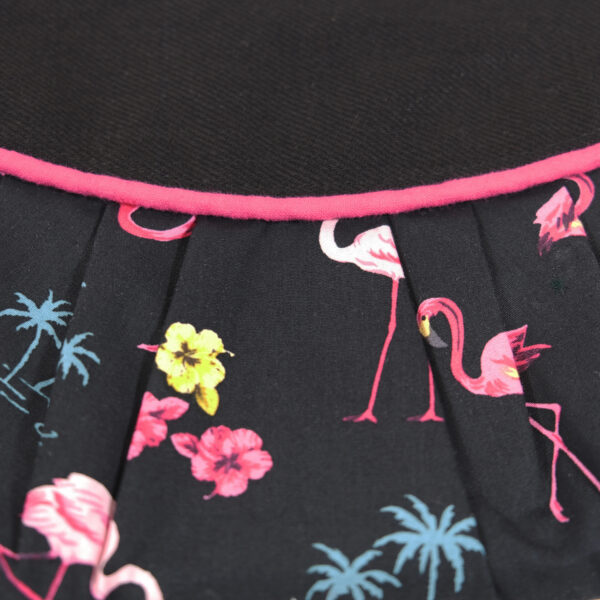 Pochette flamants roses et palmiers - Mini sac à main noir et rose - Image 4