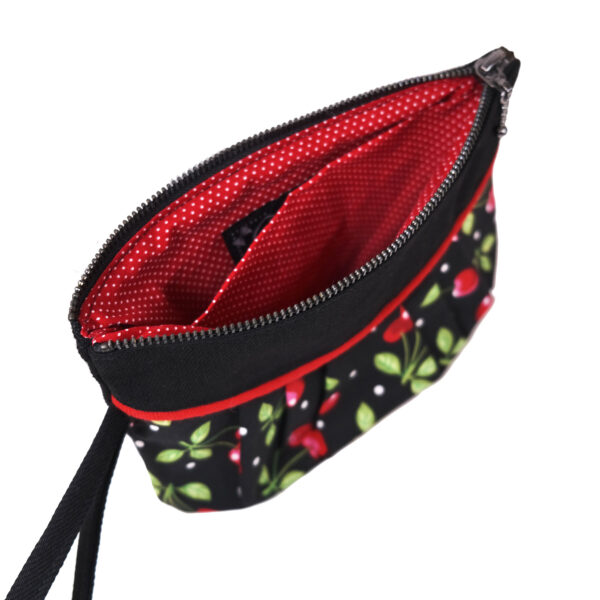 Pochette cerise noir et rouge - Mini sac de soirée avec poignée - Image 6