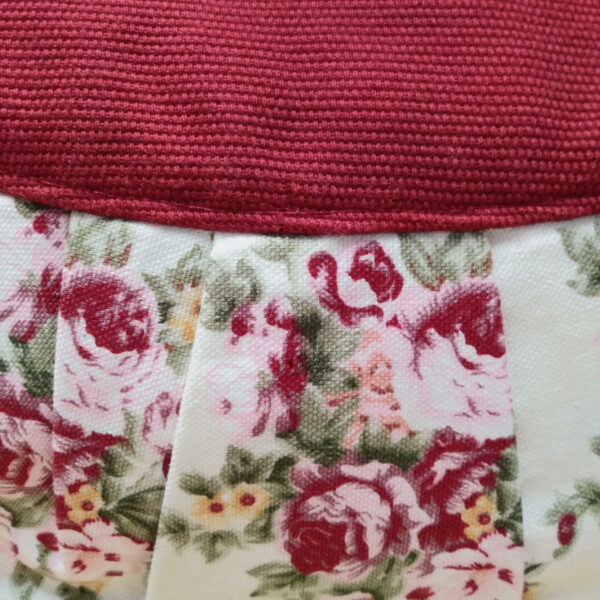 Petit sac à main rouge - Pochette fleuris avec poignée de transport - Image 2