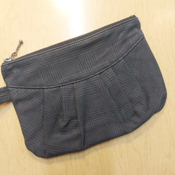 Pochette en cuir noir ou gris - Sac à main de soirée avec poignée - Image 11