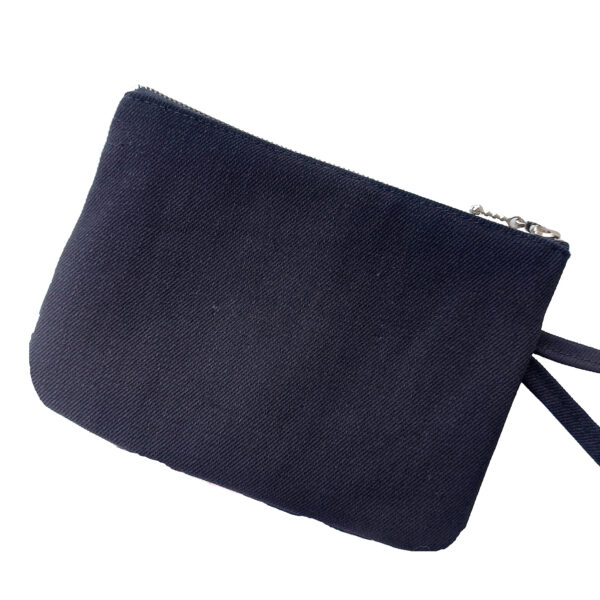 Pochette fleurie noir et rose - Mini sac avec poignée de transport - Image 6