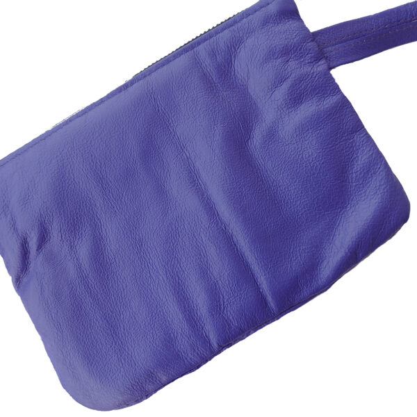 Pochette en cuir vegan rose ou mauve avec poignée - Image 12