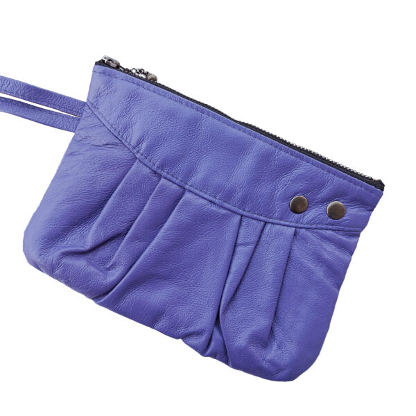 Pochette en cuir vegan rose ou mauve avec poignée - Image 10