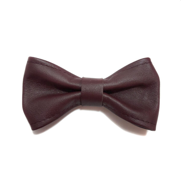 Barettes noeud - Pinces à cheveux en cuir/suède récupérés - Image 8